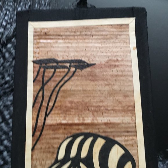 Pair of Authentic Ugandan Handmade African Banana Leaf Wall Art Rare - Picture 7 of 15